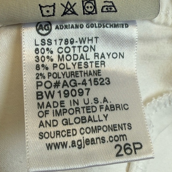 AG Abbey Ankle White Crop Petite Mid-Rise Super Skinny Ankle Jeans Size 26P - Picture 10 of 13